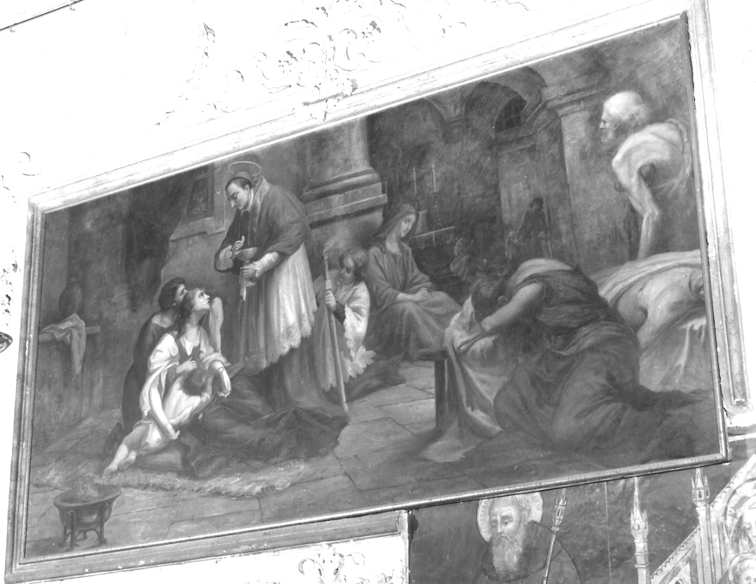 San Carlo Borromeo comunica gli appestati (dipinto, opera isolata) di Stura Giovanni (primo quarto sec. XX)