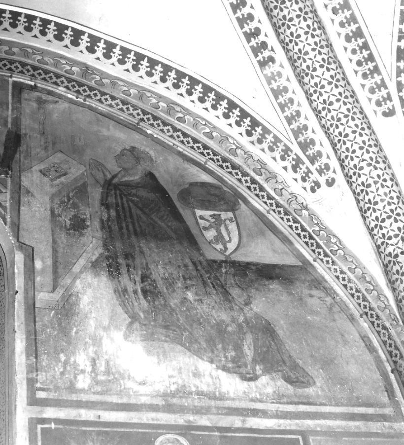 Giovanni Gromo in preghiera (dipinto, elemento d'insieme) di Stura Giovanni (primo quarto sec. XX)