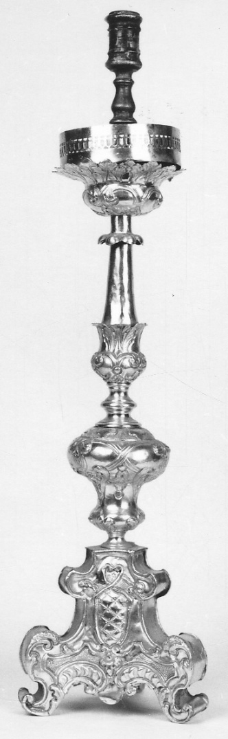 candeliere d'altare, serie - ambito piemontese (seconda metà sec. XIX)