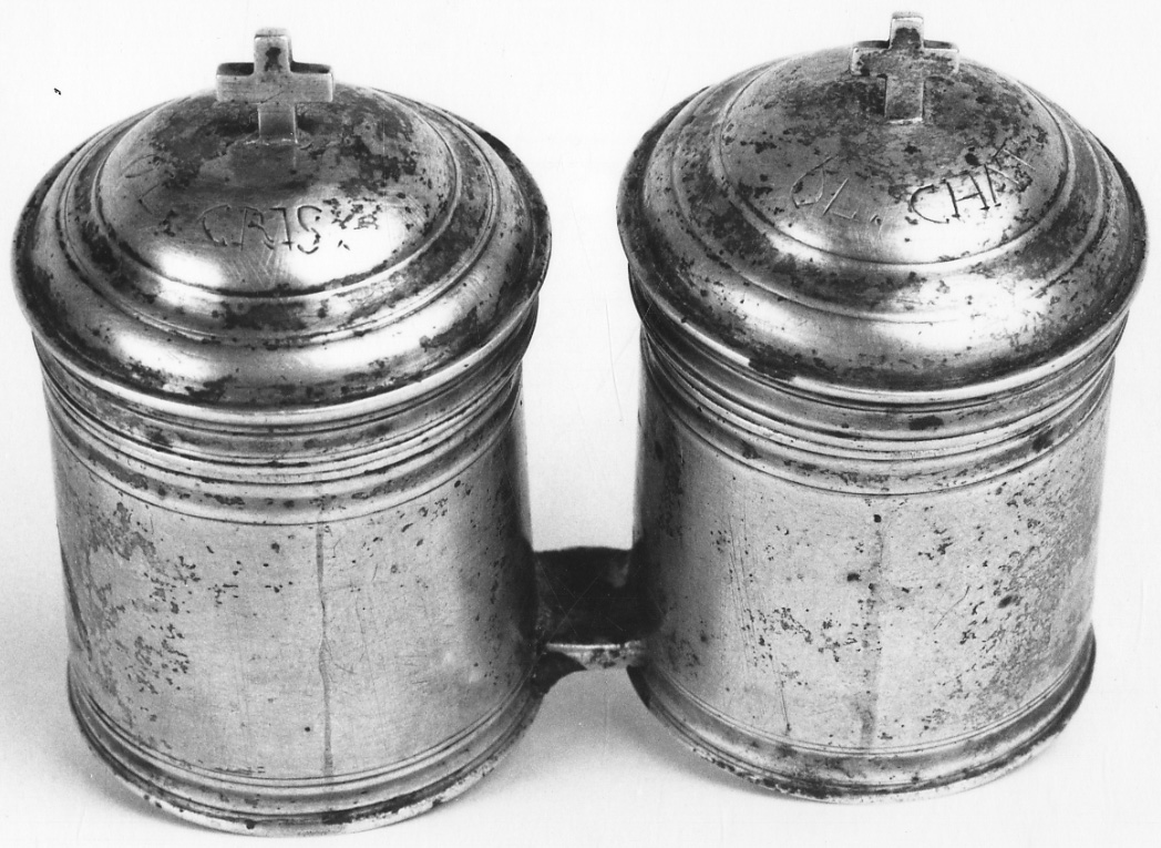 vasetti per oli santi, opera isolata di Curione Gerolamo (secc. XVIII/ XIX)