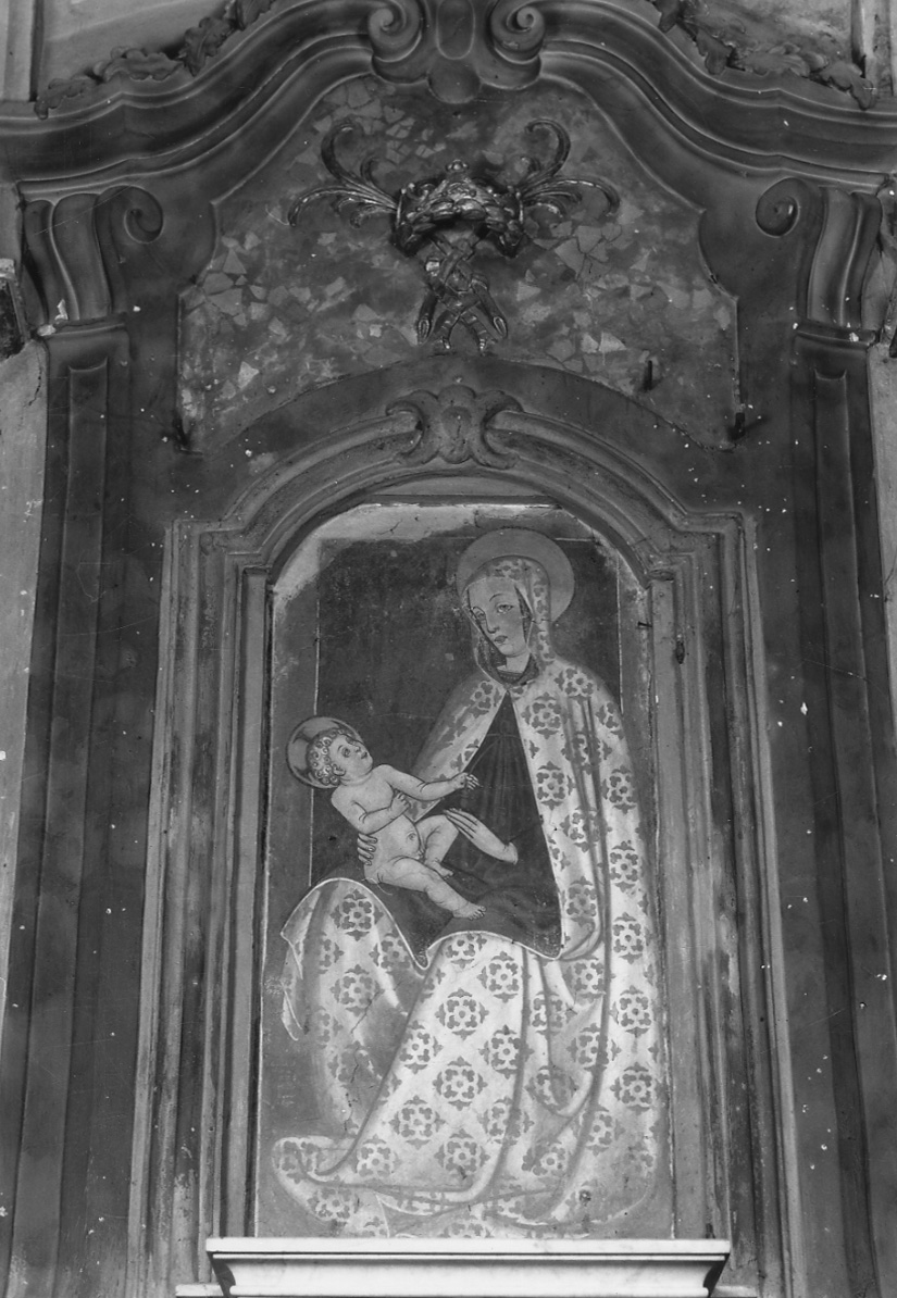 MADONNA CON BAMBINO (dipinto, opera isolata) - ambito ligure-monregalese (seconda metà, primo quarto sec. XV, sec. XX)