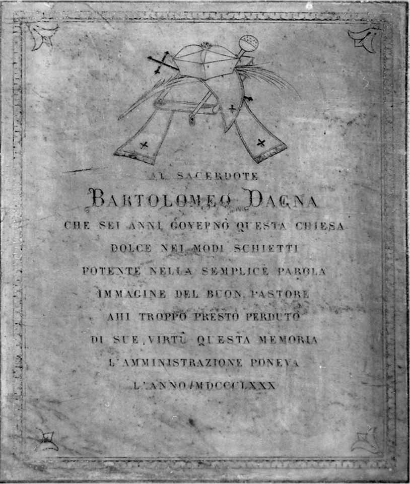 insegne sacerdotali (lapide, opera isolata) - ambito astigiano (ultimo quarto sec. XIX)