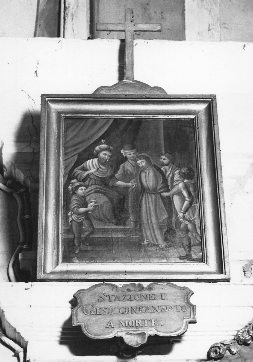 stazione I: Gesù condannato a morte (dipinto, elemento d'insieme) - ambito astigiano (terzo quarto sec. XIX)