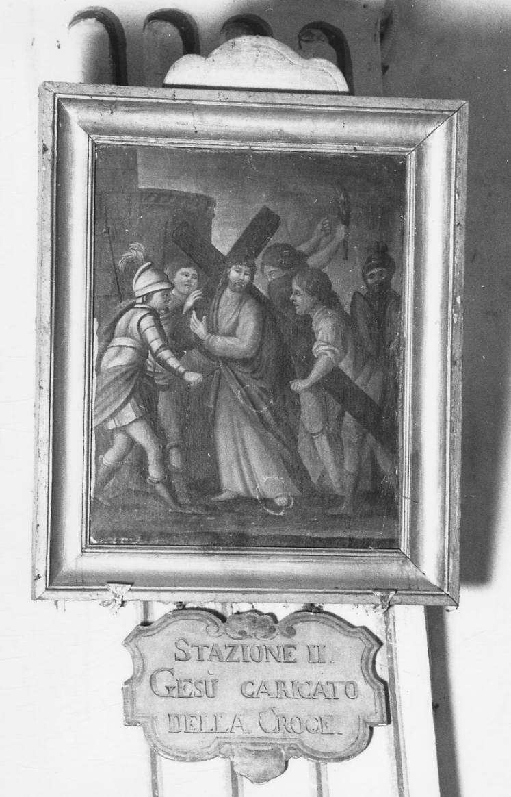 stazione II: Gesù caricato della croce (dipinto, elemento d'insieme) - ambito astigiano (terzo quarto sec. XIX)