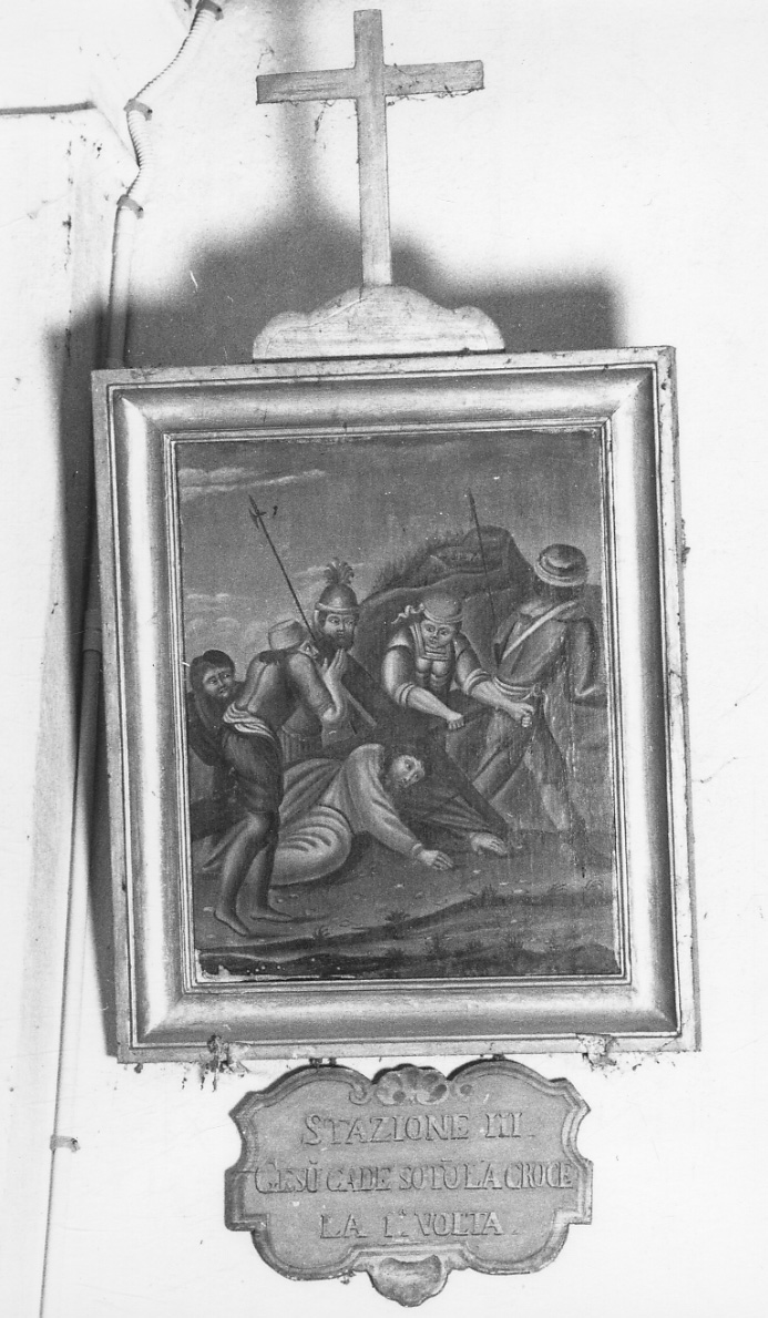 stazione III: Gesù cade sotto la croce la prima volta (dipinto, elemento d'insieme) - ambito astigiano (terzo quarto sec. XIX)