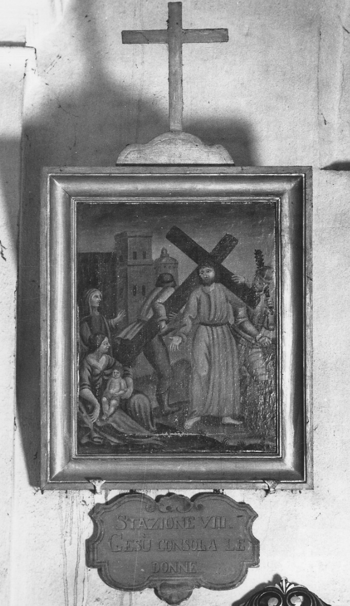 stazione VIII: Gesù consola le donne di Gerusalemme (dipinto, elemento d'insieme) - ambito astigiano (terzo quarto sec. XIX)