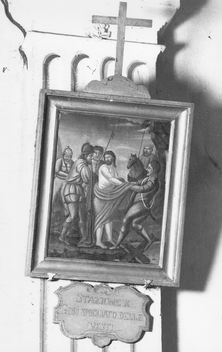 stazione X: Gesù spogliato e abbeverato di fiele (dipinto, elemento d'insieme) - ambito astigiano (terzo quarto sec. XIX)