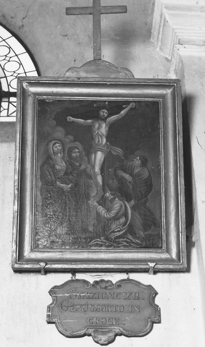 stazione XII: Gesù innalzato e morto in croce (dipinto, elemento d'insieme) - ambito astigiano (terzo quarto sec. XIX)