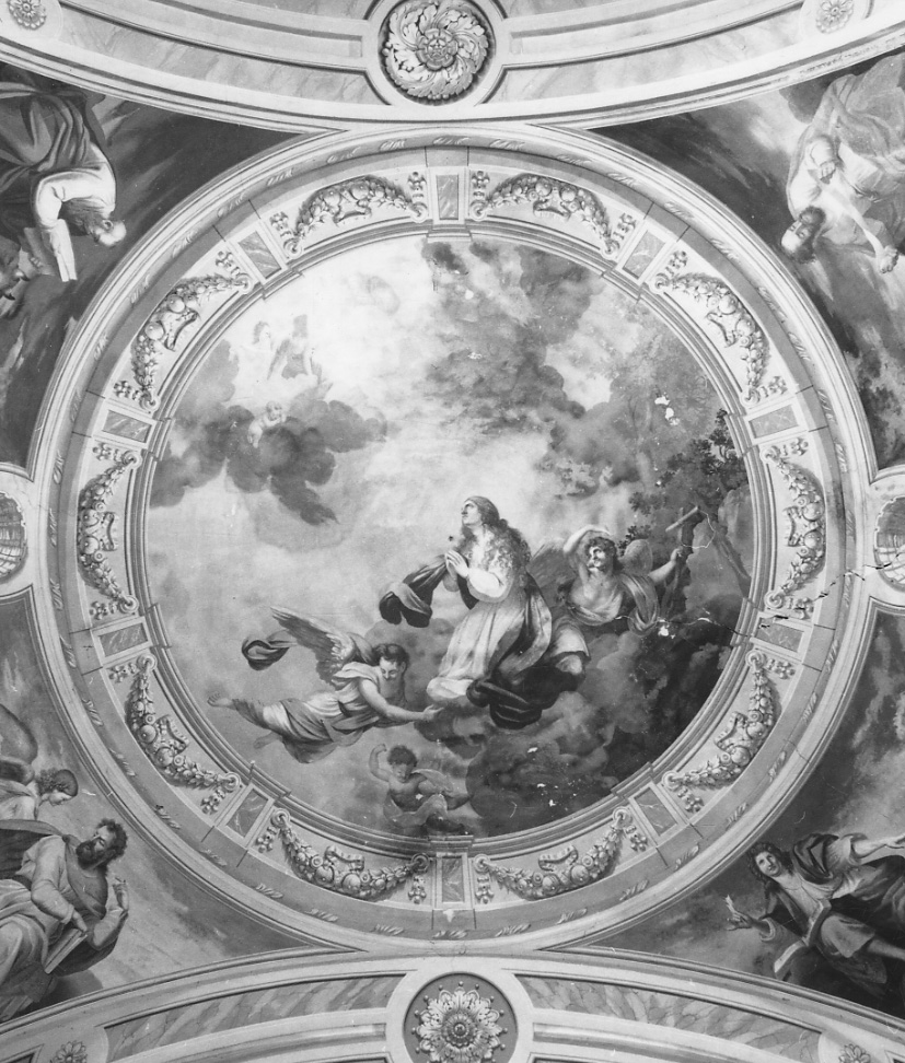 Santa Maria Maddalena portata in cielo dagli angeli (dipinto, elemento d'insieme) di Rivolta Baudolino (prima metà sec. XIX)