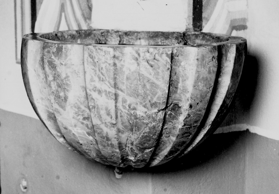 acquasantiera da parete, serie - ambito astigiano (seconda metà sec. XIX)