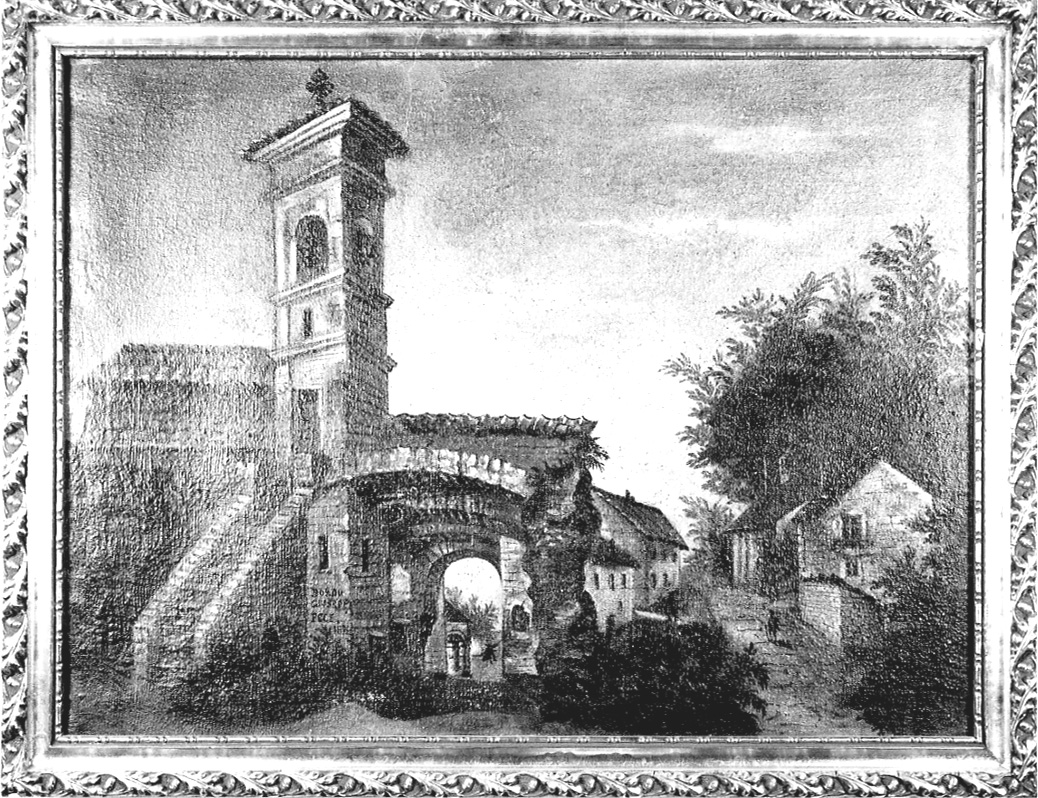 veduta di Quaranti (dipinto, opera isolata) di Borpo Giuseppe (terzo quarto sec. XIX)