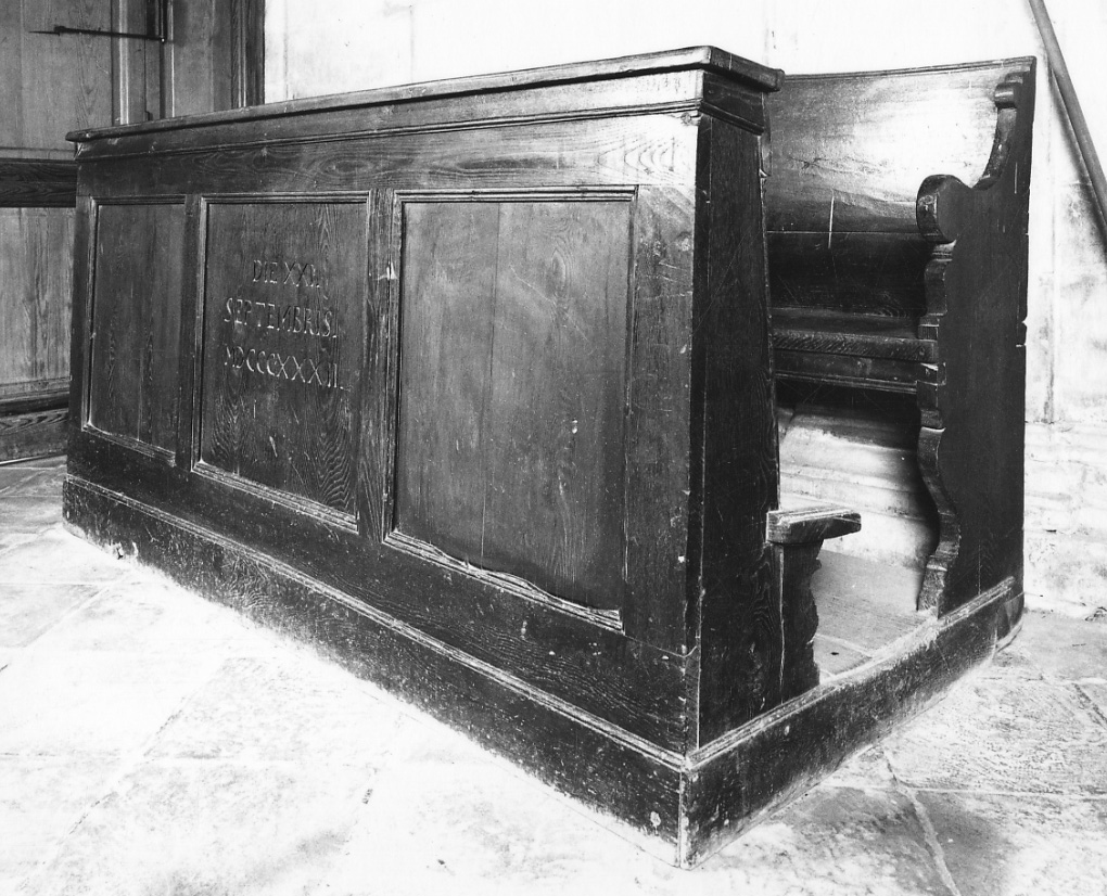 banco da chiesa, serie - ambito astigiano (secondo quarto sec. XIX)