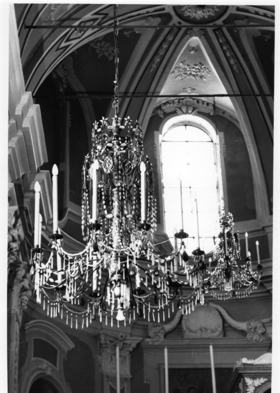 lampadario, serie - bottega piemontese (fine/inizio secc. XIX/ XX)