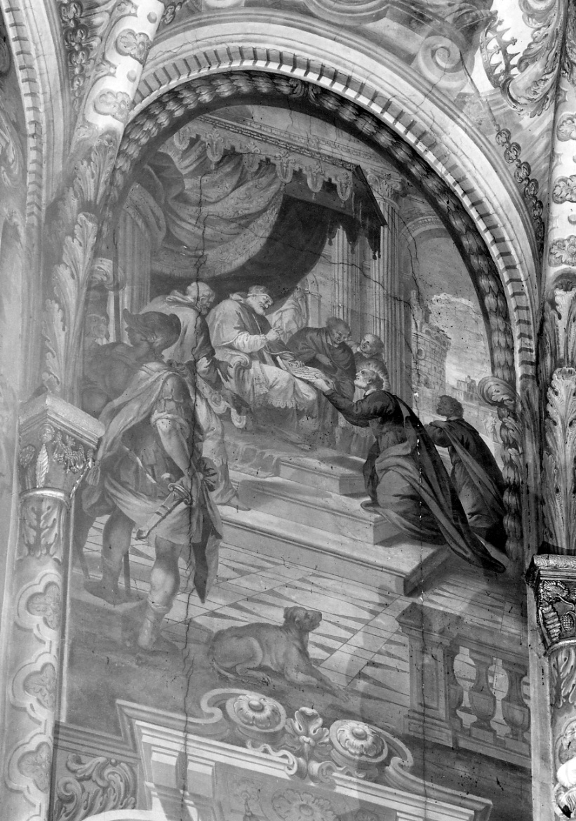San Filippo Neri riceve dal papa la conferma della Regola della congregazione (dipinto, elemento d'insieme) di Bianchi Salvatore (fine sec. XVII)