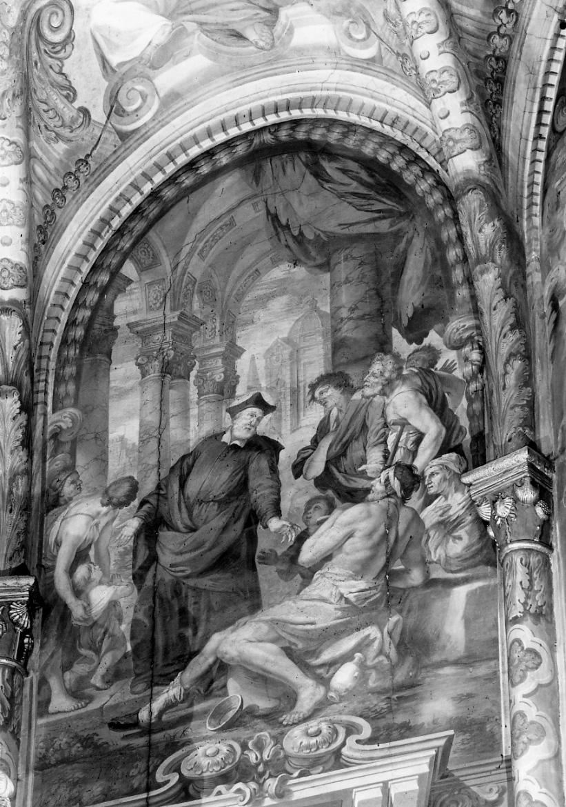 San Filippo Neri cura i malati (dipinto, elemento d'insieme) di Bianchi Salvatore (fine sec. XVII)