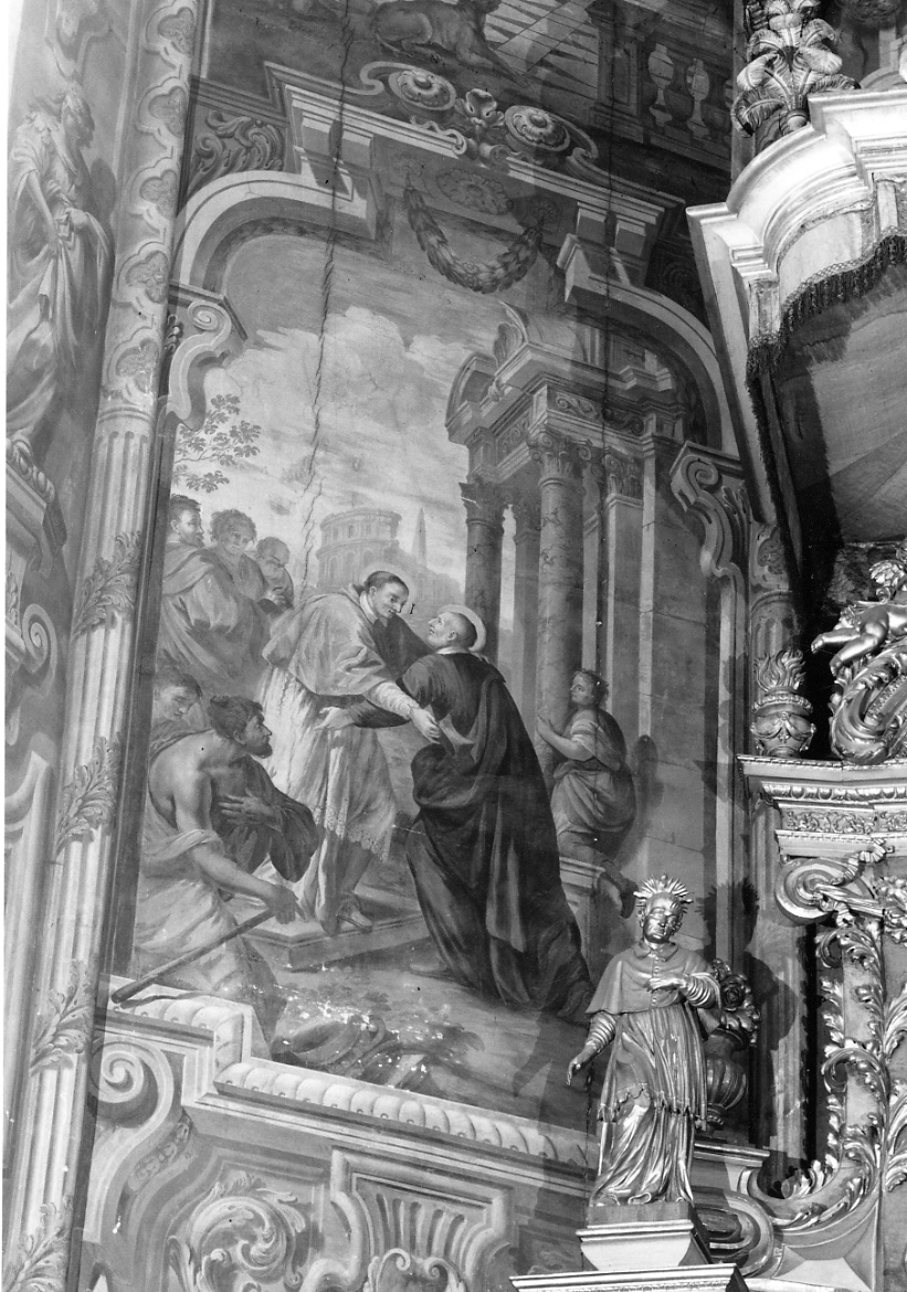 San Filippo Neri incontra San Carlo Borromeo (dipinto, elemento d'insieme) di Bianchi Salvatore (fine sec. XVII)