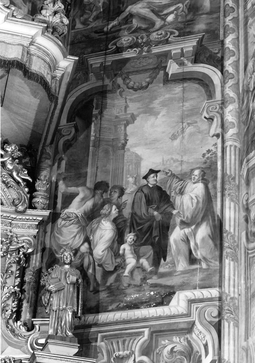 San Filippo Neri incontra l'Abate Ghetini (dipinto, elemento d'insieme) di Bianchi Salvatore (fine sec. XVII)