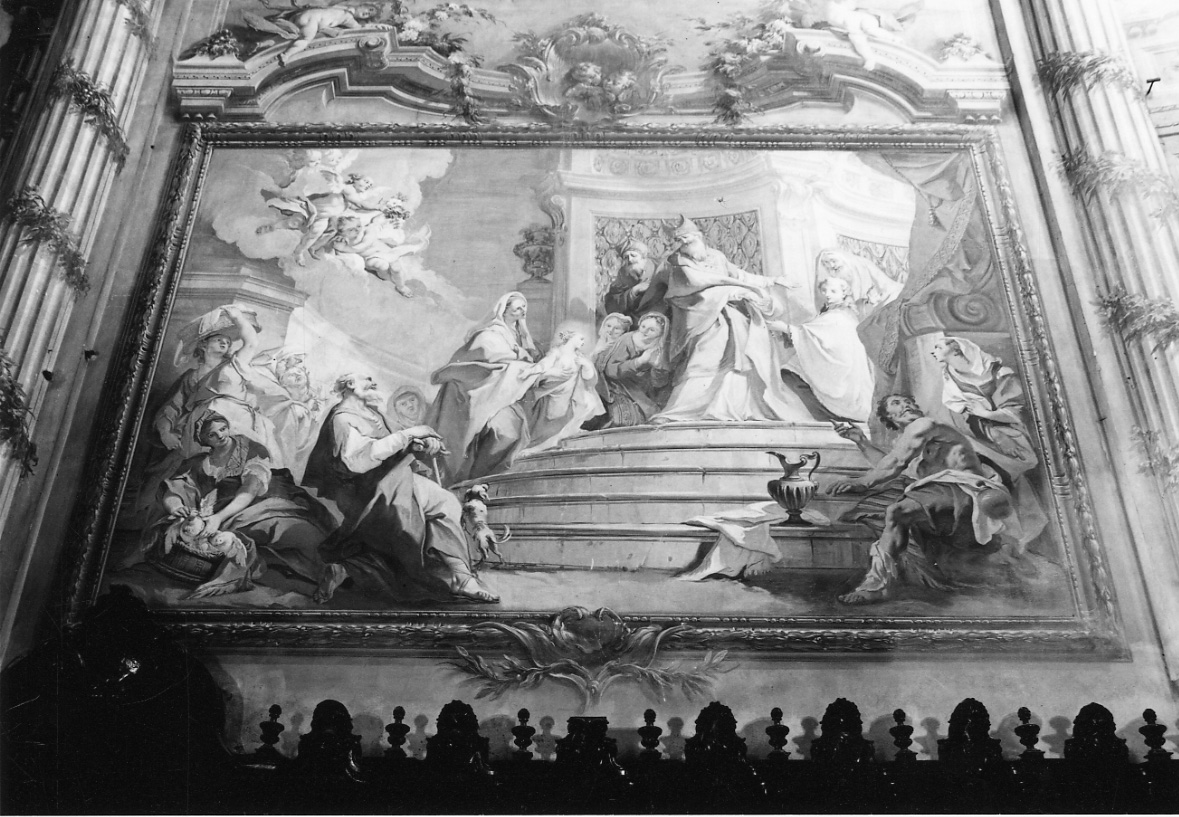 presentazione di Maria Vergine al tempio (dipinto, elemento d'insieme) di Carloni Carlo Innocenzo, Perego Gaetano, Pozzo Pietro Antonio il Giovane (terzo quarto sec. XVIII)