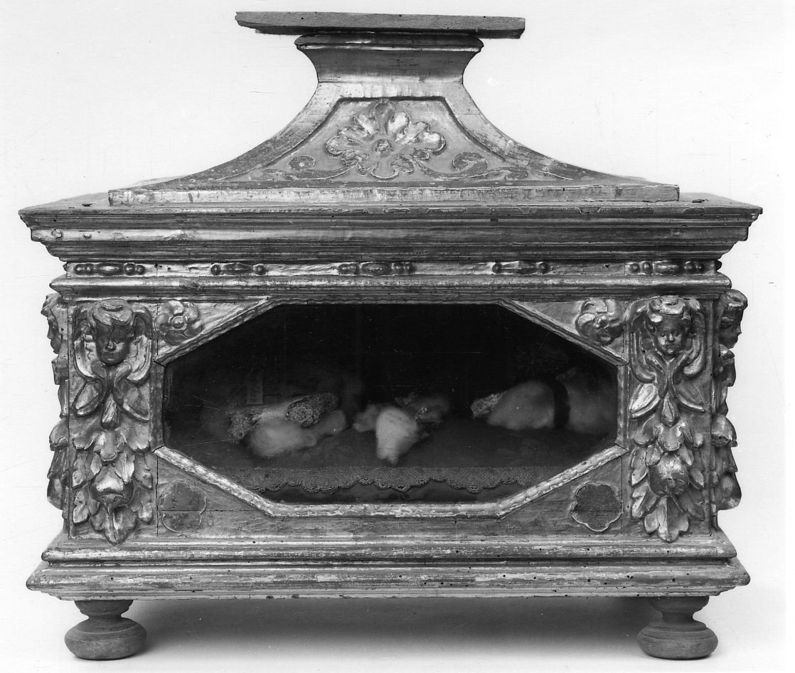 reliquiario a teca - a urna, opera isolata - ambito piemontese (fine/inizio secc. XVII/ XVIII)