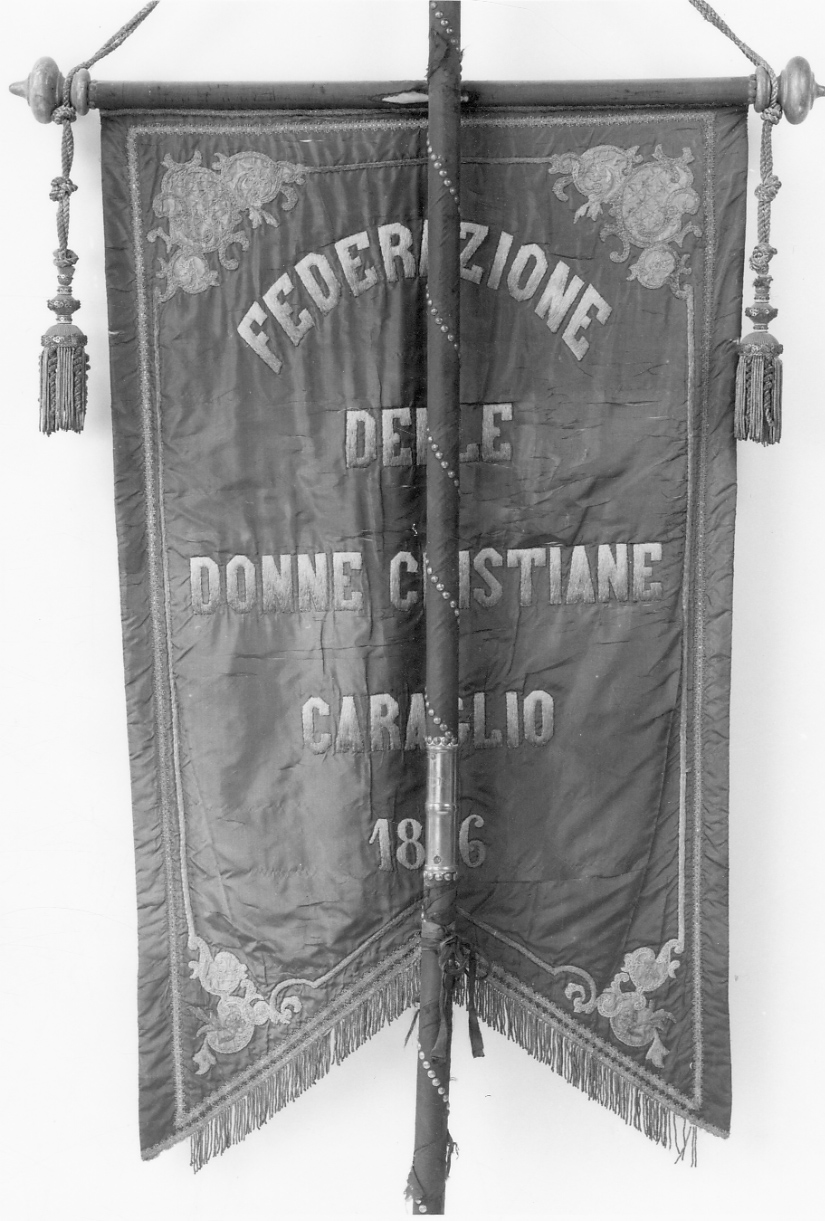 decorazione a ricamo, elemento d'insieme - manifattura italiana (fine sec. XIX)