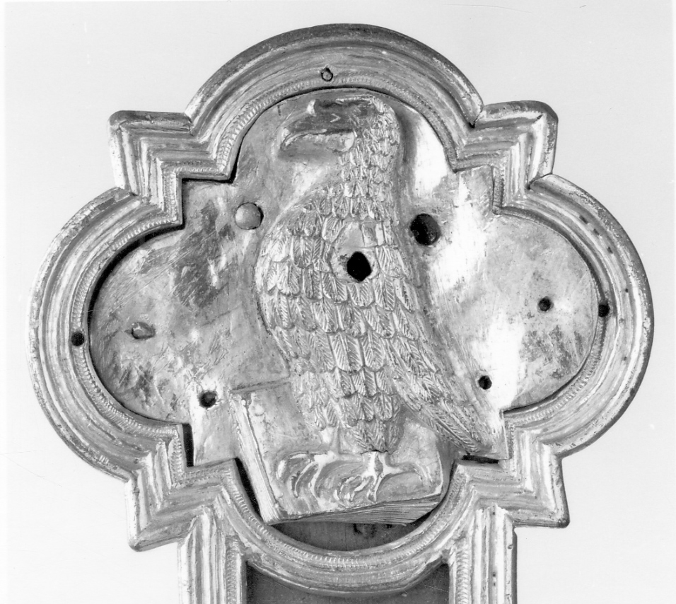 simbolo di San Giovanni Evangelista: aquila (decorazione plastica, elemento d'insieme) - ambito lombardo (seconda metà sec. XV)