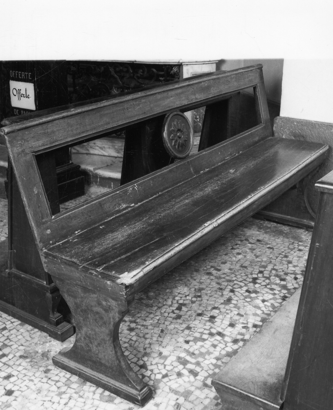 banco da chiesa, serie - ambito piemontese (prima metà sec. XIX)