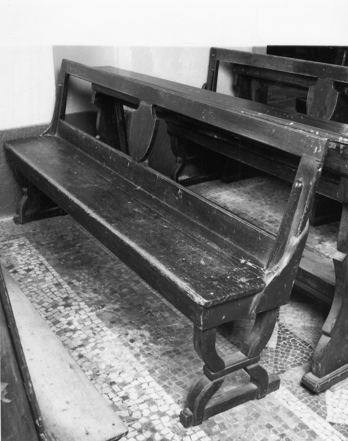 banco da chiesa, serie - produzione piemontese (metà sec. XIX)