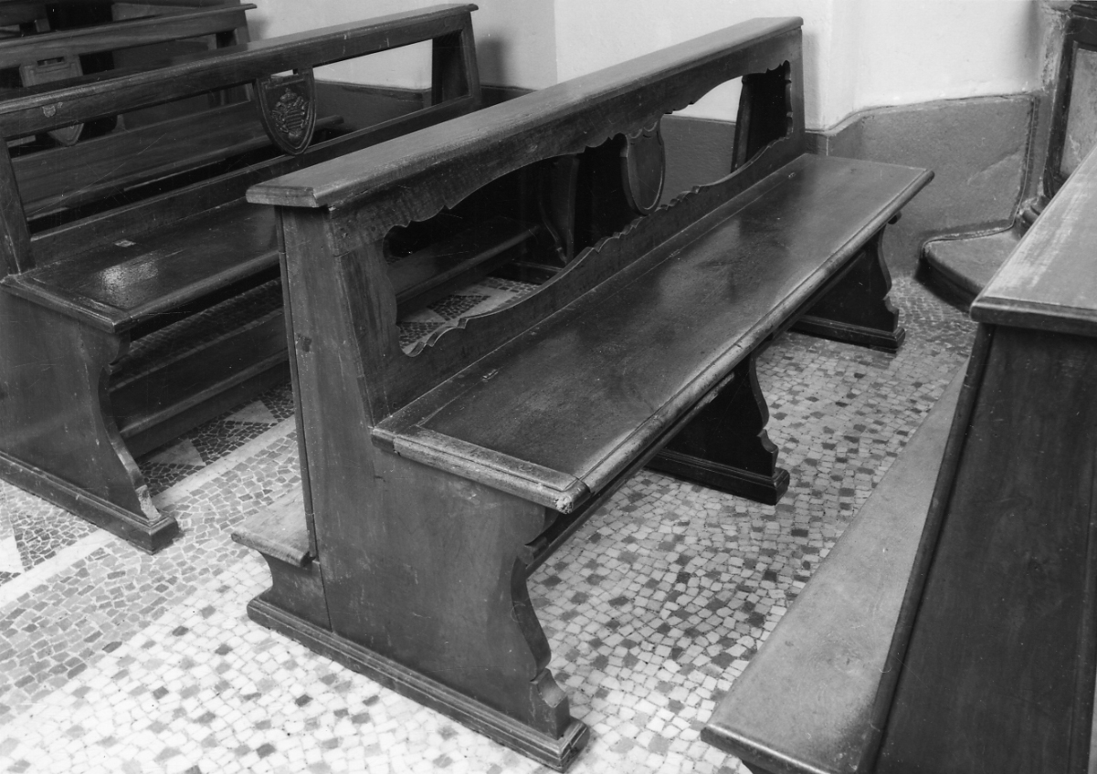 banco da chiesa, serie - ambito piemontese (seconda metà sec. XVIII)