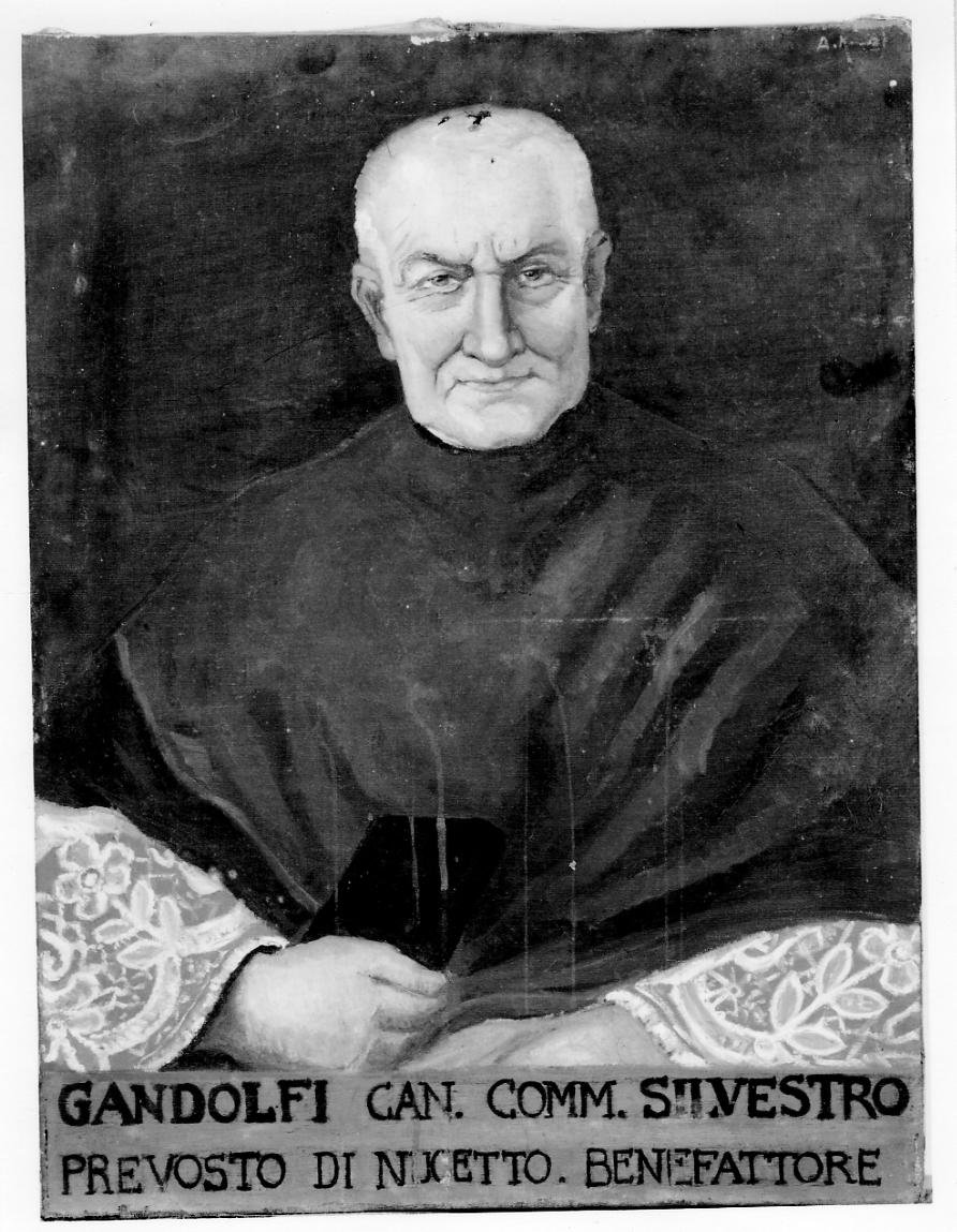 ritratto del canonico Silvestro Gandolfi (dipinto, opera isolata) - ambito piemontese (fine sec. XIX)