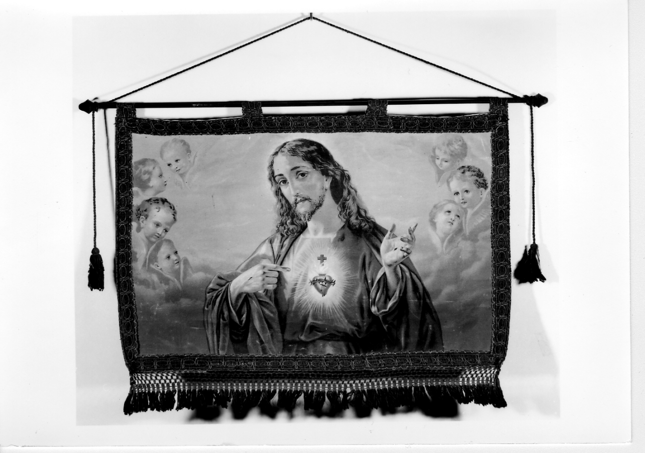Sacro Cuore di Gesù (stendardo processionale, opera isolata) - ambito piemontese (inizio sec. XX)