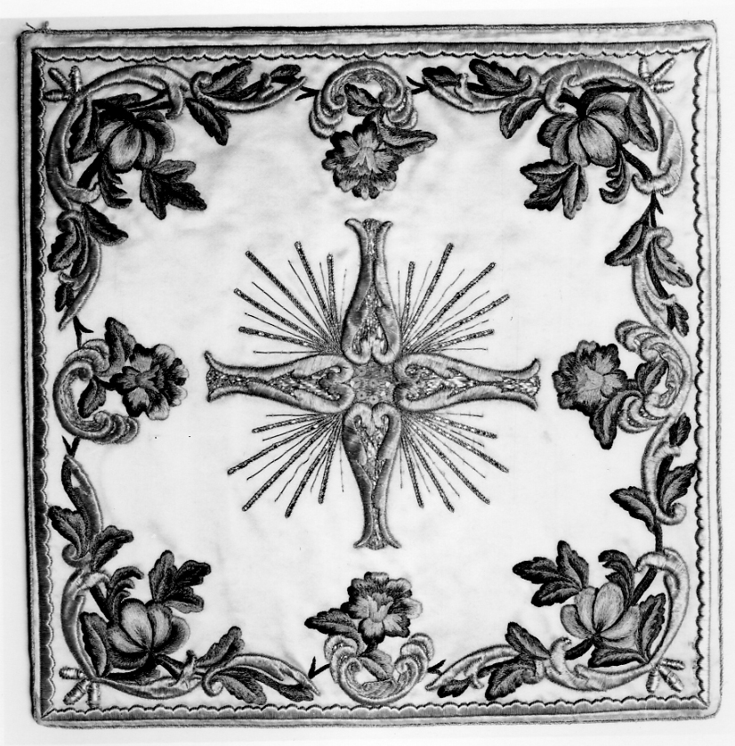 borsa del corporale, elemento d'insieme - manifattura italiana (primo quarto sec. XIX)