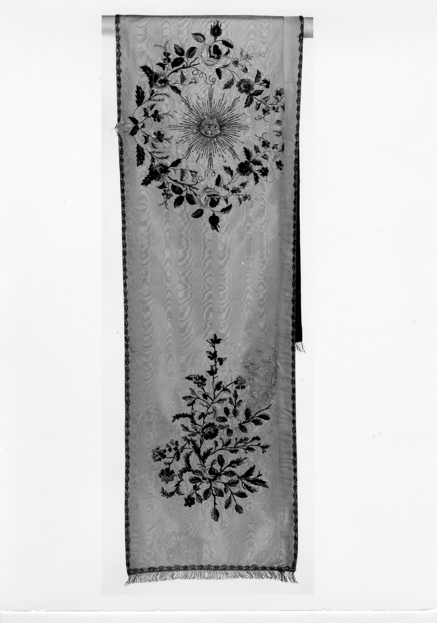 velo omerale, elemento d'insieme - manifattura italiana (primo quarto, inizio sec. XIX, sec. XX)