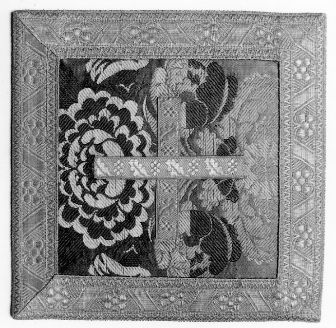 borsa del corporale, elemento d'insieme - manifattura italiana (seconda metà sec. XIX)