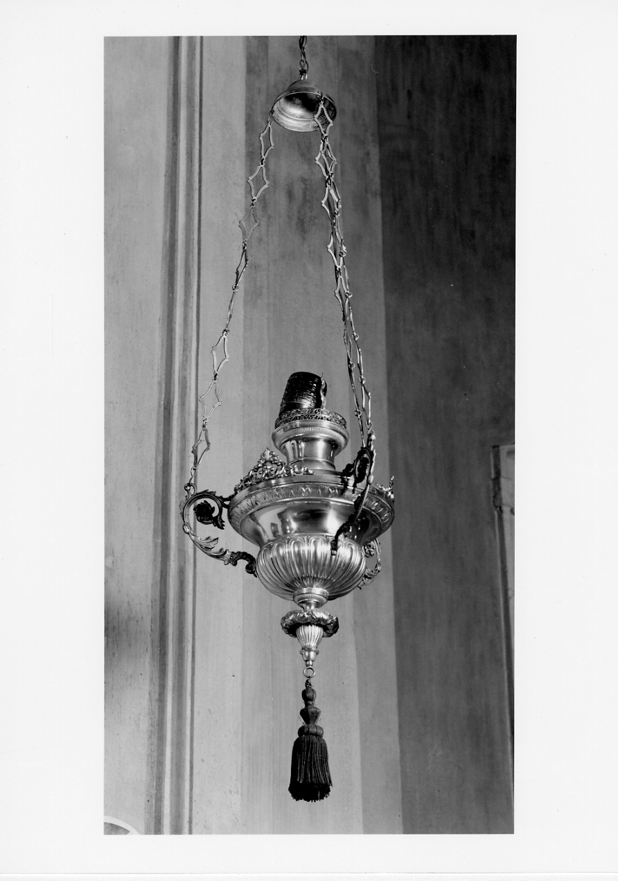 lampada pensile del SS. Sacramento, serie - produzione piemontese (ultimo quarto sec. XIX)