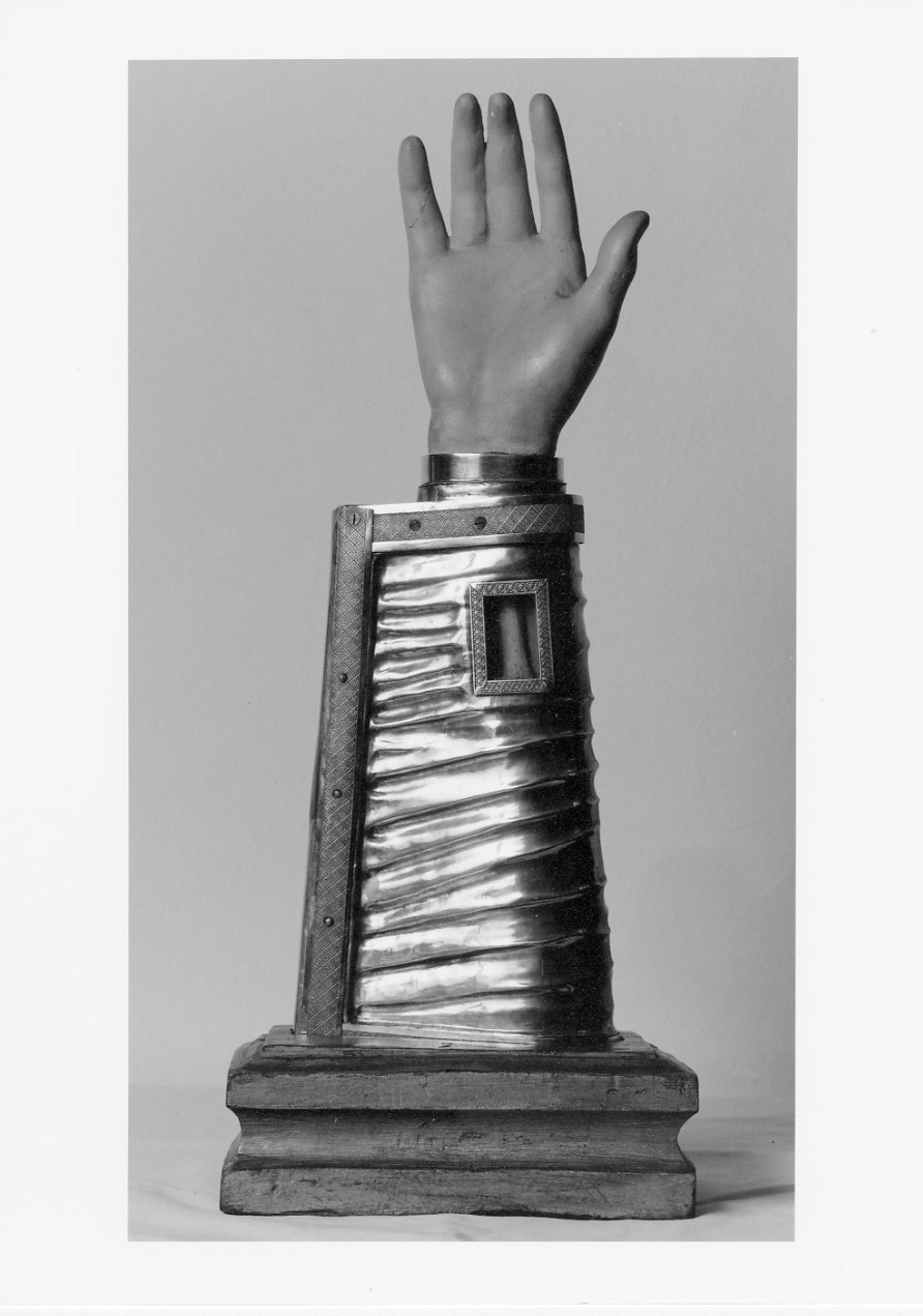 reliquiario antropomorfo - a braccio, opera isolata - produzione piemontese (prima metà sec. XX)
