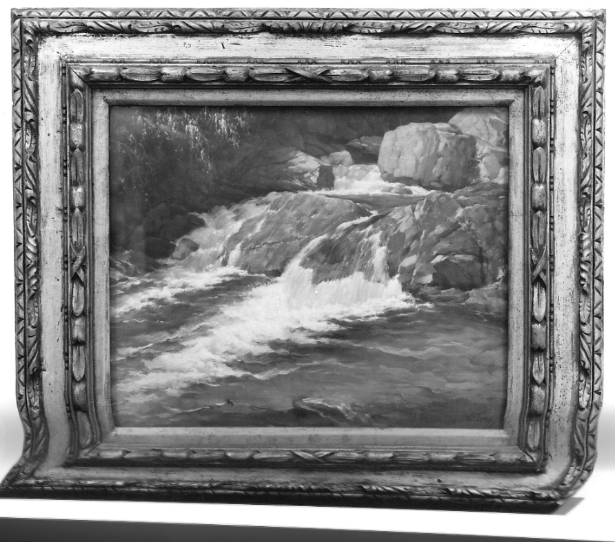 Cascatelle, paesaggio con cascata (dipinto, opera isolata) di Verno Camillo (secondo quarto sec. XX)