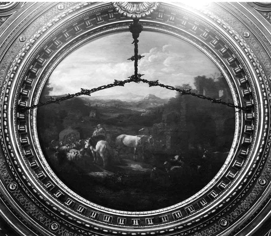 paesaggio con rovine e animali (dipinto, opera isolata) di Roos Filippo detto Rosa da Tivoli (attribuito) - ambito fiammingo (ultimo quarto sec. XVII)