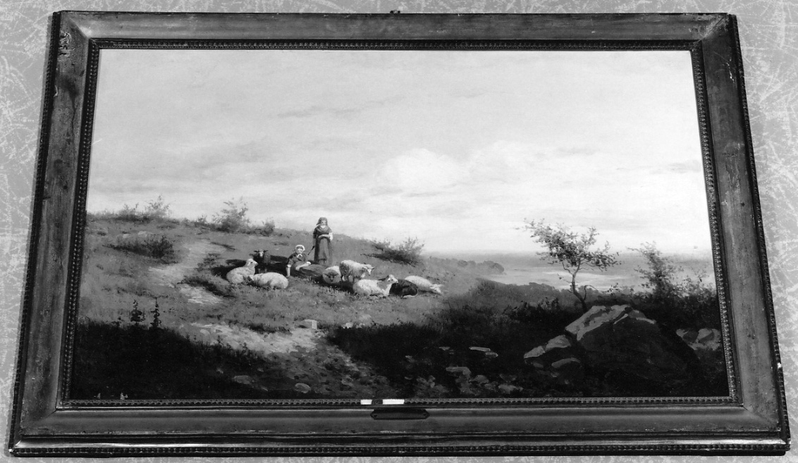 pastorelle al pascolo (dipinto, opera isolata) di Piacenza Carlo (ultimo quarto sec. XIX)