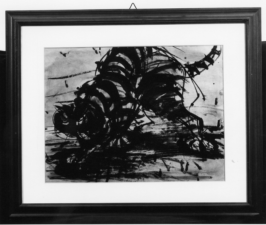 Gatto, gatto (dipinto, opera isolata) di Spazzapan Luigi (metà sec. XX)