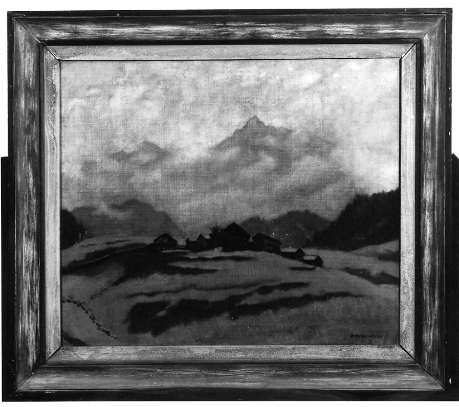 Mattino in montagna, paesaggio montano (dipinto, opera isolata) di Talucchi Giuseppe Maria (secondo quarto sec. XX)