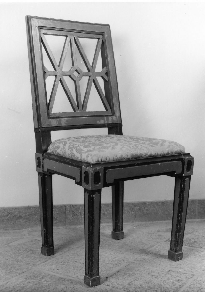 sedia, elemento d'insieme - produzione piemontese (primo quarto sec. XIX)