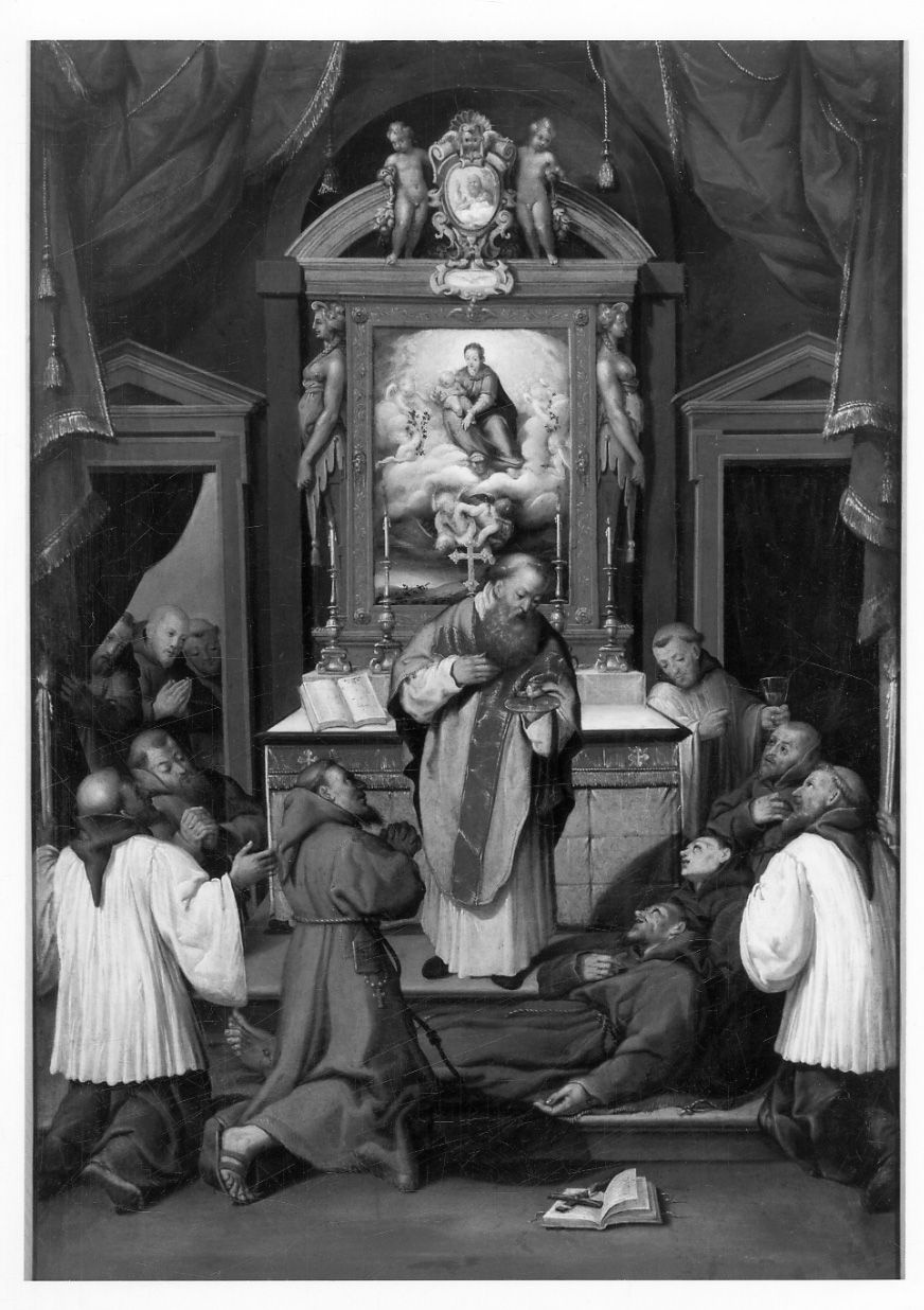 ultima comunione di San Francesco d'Assisi (dipinto, opera isolata) di Calvaert Denys (secc. XVI/ XVII)
