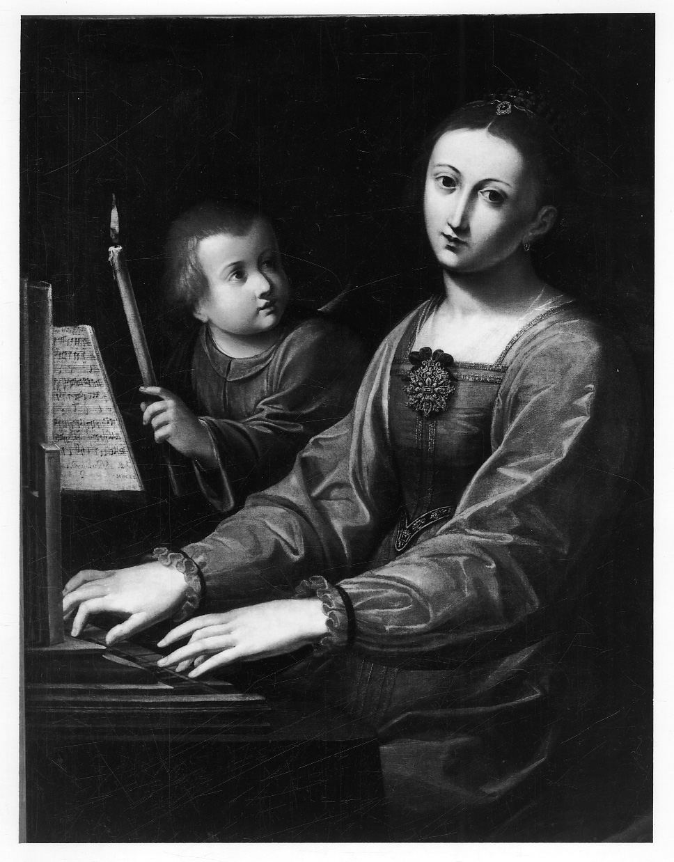 Santa Cecilia patrona della musica (dipinto, opera isolata) - ambito lombardo (prima metà sec. XVII)
