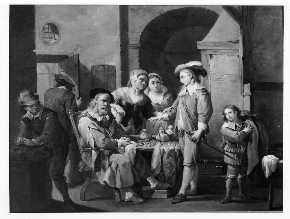 partenza del figliol prodigo (dipinto, opera isolata) di Mayerle Francesco Antonio (metà sec. XVIII)