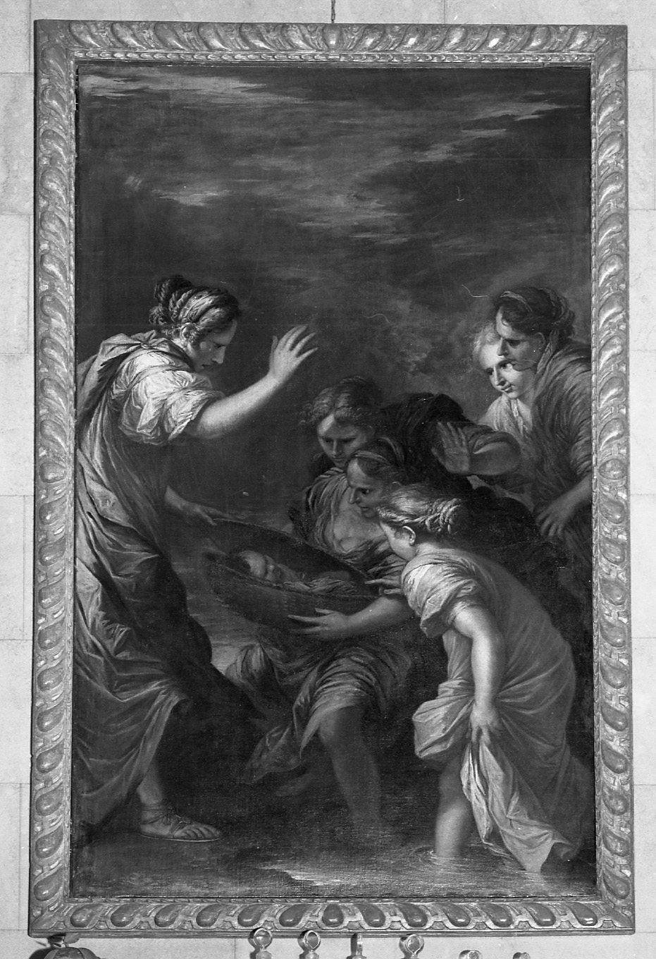 Mosè salvato dalle acque (dipinto, opera isolata) di Rosa Salvatore (metà sec. XVII)