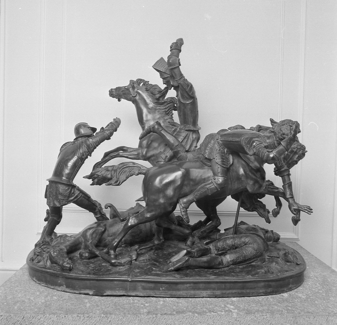 disfida di Barletta, scena di battaglia (gruppo scultoreo, opera isolata) di Marocchetti Carlo (attribuito) (metà sec. XIX)