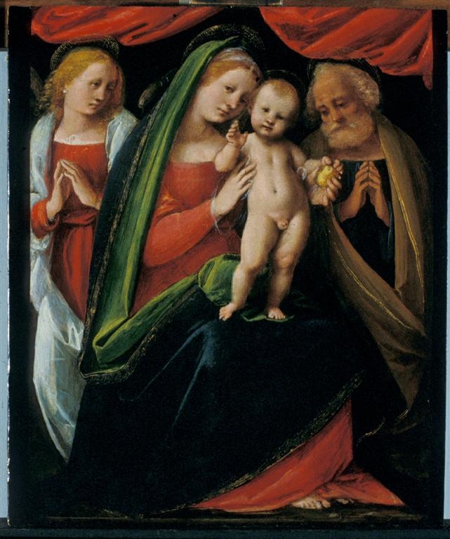 Sant'Anna con la Madonna e Gesù Bambino (dipinto, opera isolata) - ambito emiliano (primo quarto sec. XV)