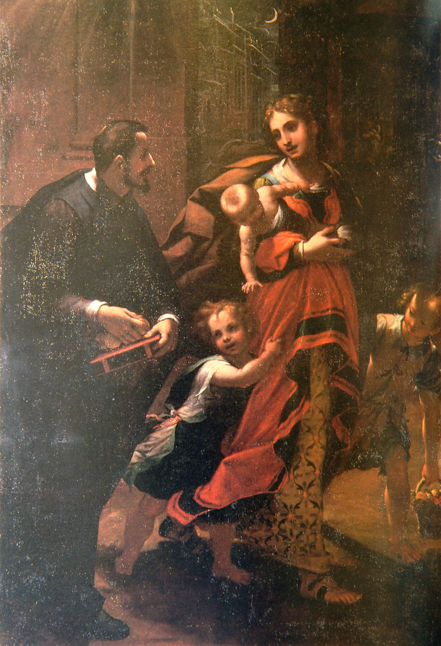 miracolo di San Filippo Neri (dipinto, opera isolata) di Paggi Giovanni Battista (prima metà sec. XVII)