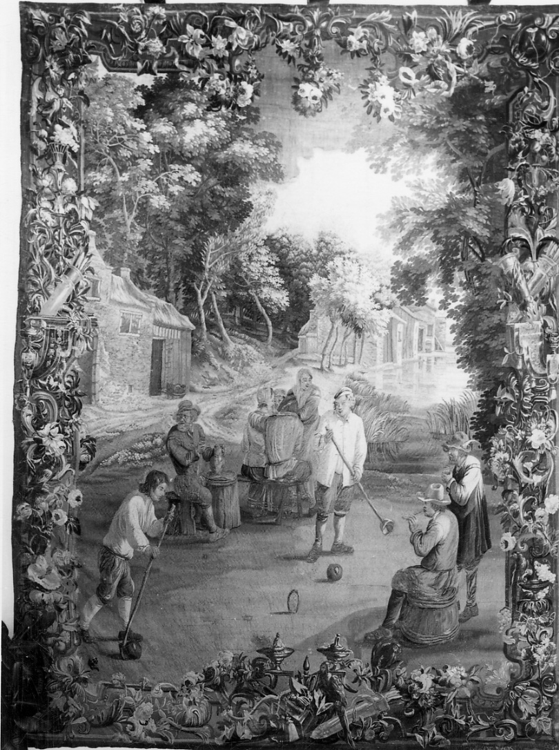 Il gioco del Cricket, gioco del cricket (arazzo, opera isolata) di De Vos Marcus, Teniers David (fine/inizio secc. XVII/ XVIII)