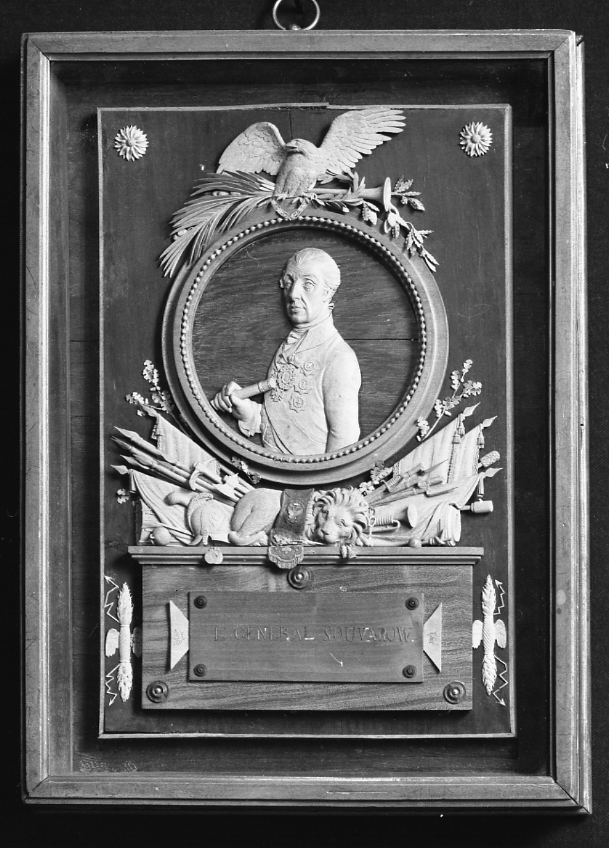 Il Generale Suvarov, ritratto del generale Alexsandr Vasilievic Suvarov (pannello, opera isolata) di Bonzanigo Giuseppe Maria (fine/inizio secc. XVIII/ XIX)